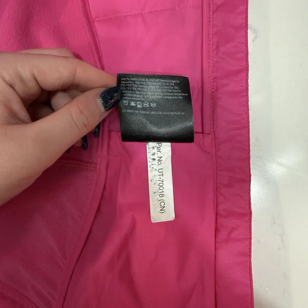 Lululemon Women’s Down For It All Jacket Sonic Pink Hooded Full Zip Puffer 0